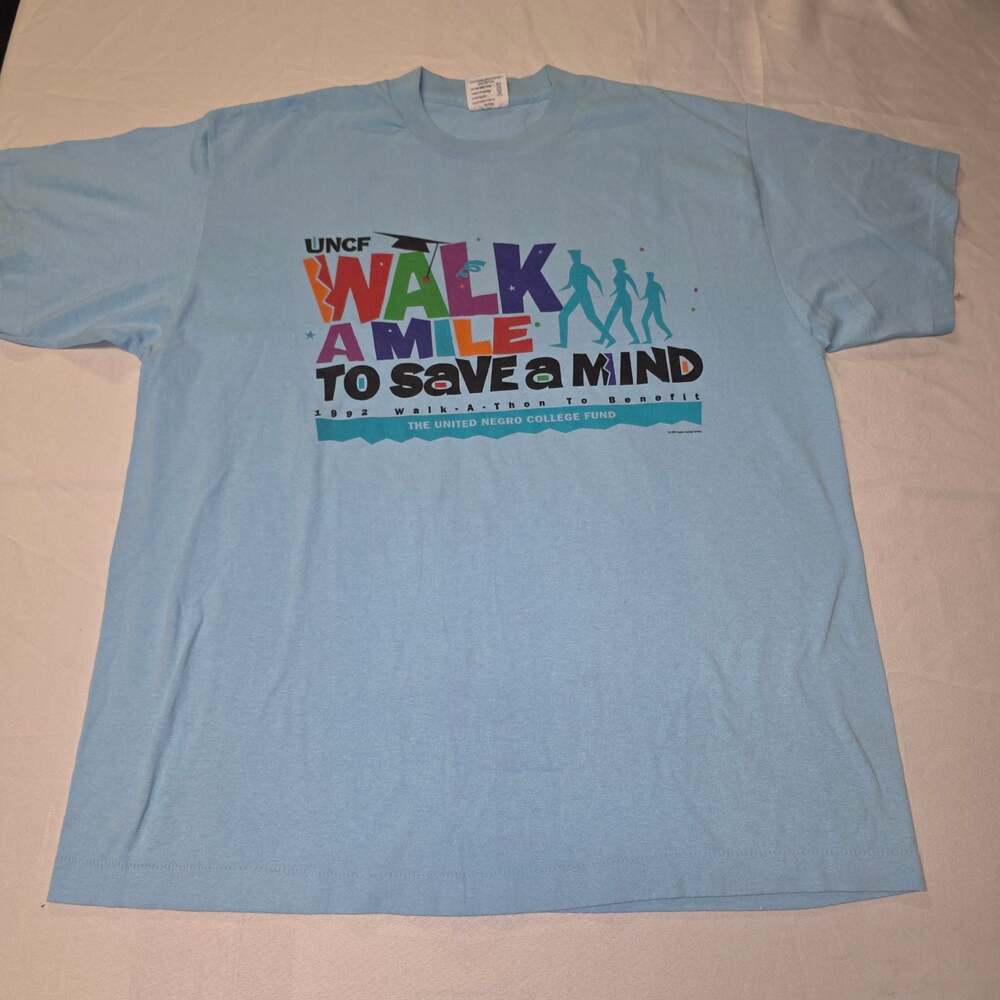 Vintage 1992 UNCF Walk A Mile To Save A Mind T-Shirt Tee XXL